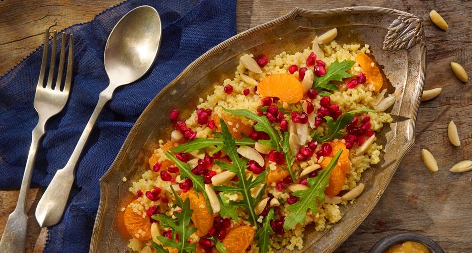 Salata od kaše od prosa s mandarinom i šipkom