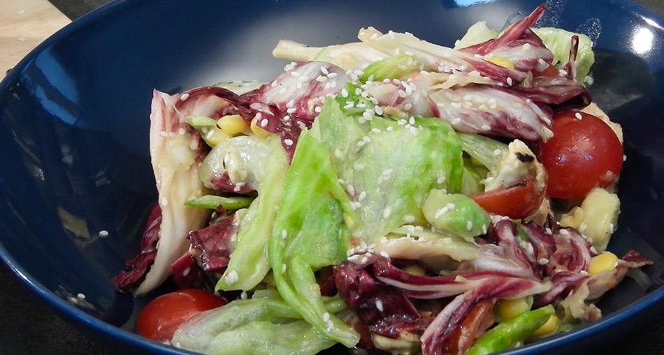 Salata od piletine glazirana medom i senfom