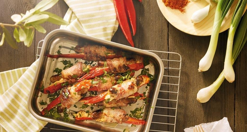 Kobasice s crvenim rog paprikama